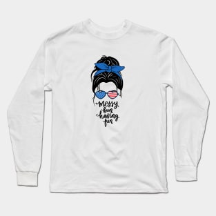 AMERICAN MESSY BUN Long Sleeve T-Shirt